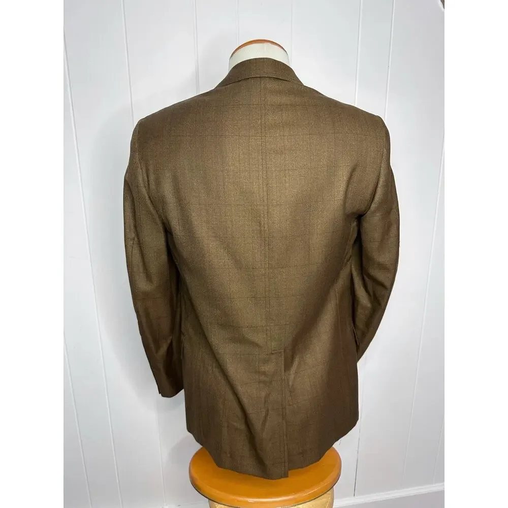 Vintage 70s-80s Anderson Little Brown Windowpane Checkered Blazer Mens 37R Union